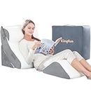 Cenyo Kingfun 4pcs Orthopedic Bed Wedge Pillow Set, Post Surgery Memory Foam Wedge Pillows for Sleeping, Adjustable Leg, Back Support, Arm Pillow, Sitting Up Bed Rest Sleep Pillow with Travel Bag