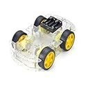 roboway DIY Robot Smart Car Chassis Kit Educational Toy with Speed Encoder, 4 Wheels and Battery Box for Arduino/Microbit/Raspberry Pi (4 Wheels) - Electronic Component