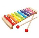 Binnan Xylophone Jouets Knock Piano, Jouet Xylophone 8-Notes Clavier Multicolor en Bois Jouets Musicaux pour Enfants