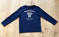 Review for Kids Jungen T-Shirt Langarm Gr. 116-122 in blau Basketball,Korb offen