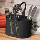 Classyo Metal Cutlery Holder & Spoon Stand for Kitchen, Spoon Holder for Kitchen, Cutlery holder for dining table (Black)