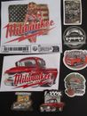 2x MILWAUKEE STICKERS DECALS U.S. FLAG GIRL / FORD F 100 UTE & 6x small Ford Ute
