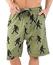 Lazy One Pajama Shorts for Men, Men's Pajama Bottoms, Sleepwear, Mythical, Creature (Bigfoot, X-Large)