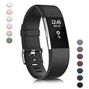 Meliya Bands Compatible with Fitbit Charge 2, Classic & Special Edition Replacement Bands for Fitbit Charge 2 Women Men (Black, Small)