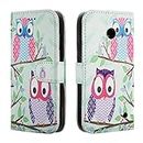 NWNK13® Nokia Lumia 630/635 Exclusive Compact Mirror Printed Side Open Book Wallet Cover Card/Slot with Built in Stand (Ullu)