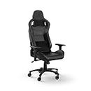Corsair T1 RACE Gaming Chair (2023) – Racing-Inspired Design – Comfortable Leatherette Exterior – Steel Construction – 4D Armrests – Black