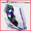 White Hot Gaming PC Computer Case Chassis Tempered Glass Side Panel ATX Tower