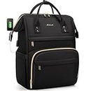 LOVEVOOK Laptop Backpack For Women Men, Teacher Nurse Travel Backpack School Bag, 15.6-inch Backpack With Multiple Pockets USB Charging Port Anti-Thief Pocket (Black)