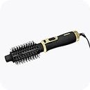 Cosmopolitan Hot Brush for Hair Styling, Hot Air Styler, Heated Hair Brush with 3 Heat & Cool Settings, Hair Styling Appliance To Use After Hair Dryer, Beauty & Personal Care Tool 750W, Black & Gold