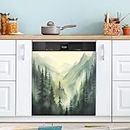 Kigai Mountain Forests Dishwasher Magnet Cover Dishwasher Front Door Cover Magnet Sticker, Trimmable Refrigerator Dishwasher Magnetic Decals Kitchen Appliance Decor 23 x 26 Inches