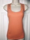 Mixit Embellished Tank Top Womens XL Peach Color Cotton Ribbed Stretch Sequins