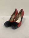 Qupid Red Leather Tuxedo Pump shoes Celebrity occasions Women’s Size 10