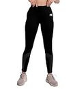 Mehrang Gym wear Mesh Leggings Workout Pants with Side Pockets/Stretchable Tights/Highwaist Sports Fitness Yoga Track Pants for Women & Girls (M, Black)