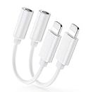 [Apple MFi Certified] 2 Pack iPhone 3.5mm Headphone Adapter, Lightning to 3.5mm Earphone Jack Adapter Aux Audio Dongle Converter for iPhone 13/12/11/11 Pro/XR/X/XS/8/8Plus/7/7Plus