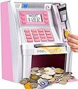 Canadian Dollars ATM Savings Piggy Money Bank Machine with Debit Card,Coins Identification for Kids,Electronic Digital Coin Bank Box with Code Password Lock