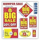 Anne Print Solutions® Big Sale 20% Off Stickers Hanging Dangler & Posters Discount Sale, Offer Sale Tag Poster Sticker for Shops Malls Shopping Complex Combo Pack of 13 Pcs