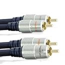 CableMountain 2xRCA to 2x RCA Cables - 0.5m - Gold Plated Male-to-Male Phono to Phono Cable - RCA Audio Cable for Amplifier, Turntable, TV, Home Theater, Speakers and HiFi Systems