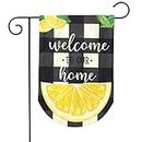 Welcome To Our Home Summer Burlap Garden Flag Lemons Double-Sided 12.5" x 18"