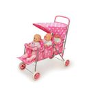 Badger Basket Triple Doll Stroller in Pink w/ White Polka Dots Metal | Wayfair 09924