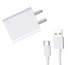 SuperFast Adapter for Huawei Honor Magic 2 , Huawei Honor Play , Huawei Honor View 10 , Huawei Mate 10 , Huawei Mate 10 Pro Adapter Wall Mobile Android Smartphone Certified Heavey Duty Hi Speed Fast Charging Travel Charger With 1.2 Meter Type-C USB Charging Data Cable ( 3.1 Amp , SH , WHITE )