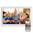 Digital Picture Frame WiFi, 15.6 Inch Frameo Digital Photo Frame, 32GB Memory, 1920*1080 IPS HD Touch Screen, Auto-Rotate, Share Pictures Video Instantly, Gift for Mom, Wedding, Birthday, Anniversary