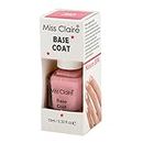 Miss Claire Base Coat Glossy Finish, Clear (Pink, 10 ml)