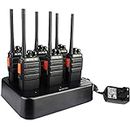Retevis RT24 Walkie Talkies for Adults, Two Way Radio Long Range with 6 Way Charger, PMR446 License-free,16 Channels, CTCSS/DCS, VOX, 2 Way Radio for School, Security, Business(6 Pack, Black)