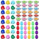 PerKoop 72 Piecces Bulk Easter Basket Gifts for Kids Include 24 Egg Shaker 24 Wrist Band Jingle Bells 24 Finger Castanets for Musical Instruments Party Favors
