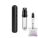 Perfume Travel Refillable Bottle Atomizer - 5ML ANTOKX Perfume Atomizer, Luxury Leakproof Portable Perfume Sprayer for Women and Men (Black)