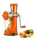 KREZON Hand Jumbo Juicer for Fruits and Vegetables with Steel Handle Vacuum Locking System, Juice Maker Machine for Fruits, Travel Juicer for Fruits and Vegetables (Multicolour)