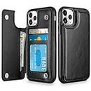 HianDier Wallet Case for iPhone 11 Pro Max Case Slim Protective Case with Credit Card Slot Holder Flip Folio Soft PU Leather Magnetic Closure Cover for 2019 iPhone 11 Pro Max 6.5 Inches, Black