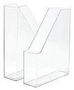 HAN i-Line Magazine File - 2 Pieces, Elegant, Modern High-End Magazine File for Books, Magazines and Folders up to A4/C4, Transparent Crystal Clear 16501-23