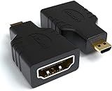 JGD PRODUCTS Micro HDMI Adapter (Not for Mobile Micro-USB), HDMI Female (Type-A) to Micro HDMI Male (Type-D) for Raspberry pi 4 Gold Plated Connector Converter Adapter (Pack of 1)
