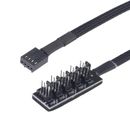 Fan Power Supply Cable 1 to 5 w 4 Pin for Computer CPU 50x18mm Head - Black