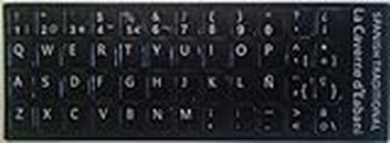 Tastiera SPAGNOLA lettere bianche su sfondo nero per PC e laptop