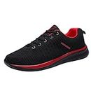 Running Sport Chaussure Coussin d'air Baskets,Chaussures Mocassins Homme Basket Femme Ete Sneakers Pas Cher Bottes Homme Boots Homme Cuir Chaussettes Trail Homme(Rouge,45)