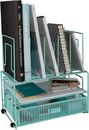 Aqua Workspace Desk Organizer and Accessories Desktop Rack with File Sorters and