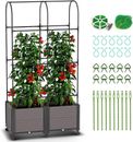 Raised Garden Bed Planter Boxes & Trellis Gardening System-Self Watering Planter