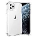 gueche Case for iPhone 11 Pro Max, Crystal Clear Phone Cover, Shock-Absorption, Soft Silicone TPU + Hard Back PC Phone Basic Case, Compatible with Wireless Charger and Bike Phone Holder - Clear