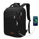 OWAY 17.3 Inch Laptop Backpack with USB Charger Anti-Theft Business Backpack Boys School Bags Water Resistant School Backpack College Backpack Rucksack for Men Women (black, X)
