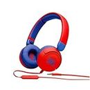 JBL JR310 Kids On-Ear Wired 3.5mm Headphones - Red (JBLJR310REDAM)