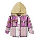 Toddler Baby Boys Plaid Jacket Shirt Down Shirts Coat Tops Spring Button With Pocket Hooded Long Sleeve (F, 2-3 Years)