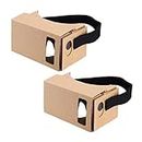 Google Cardboard,2 Pack Virtual Real Store 3D VR Headsets DIY Virtual Reality Box Glasses with Clear Optical Lens and Comfortable Head Strap for All 4-6 Inch Smartphones(Starter DIY, 2 Pack)