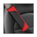 Osilly 2PCS Car Seat Belt Cover, Carbon Fiber Seatbelt Shoulder Protection, Soft Car Seat Belt Strap Cushion Protect Your Neck and Shoulder, Car Accessories Seat Belt Pad for Car Truck (Red)