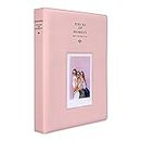 128 Pockets Mini Photo Album for Fujifilm Instax Mini 70 7s 8 8+ 9 11 25 50s 90, Polaroid Z2300, Polaroid PIC-300P Film Instant Camera & Name Card (Pink)