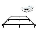 AMOBRO Bed Frame Queen Size, Easy Assembly Metal Queen Bed Frame for Boxspring and Mattress, 7 Inchs Heavy Duty 9 Legs Support Base Tool-Free