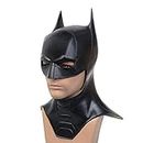 HugOutdoor Halloween Bat Cosplay Man Mask 2022 Movie Superhero Costume Accessories Latex Masks for Dress Up Adult Size Black 15.74 * 14.56 * 9.05 IN