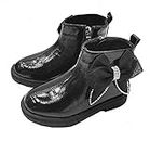Forever Young Girls Low Ankle Boots Flat Chelsea Bow School Shoes Size 9-12 (Black, Numeric_10)