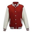 Just Hoods - Unisex College Jacke 'Varsity Jacket' BITTE DIE JH043 BESTELLEN! Gr. - XL - Fire Red/White
