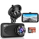 Dash Cam Front, Lnkful Dash Camera for Cars with 64GB SD Card, 1080P FHD Car Dashboard Camera Recorder with 3'' IPS Screen, 170° Wide Angle, Loop Recoding, Night Vision, G-Sensor, Parking Monitor